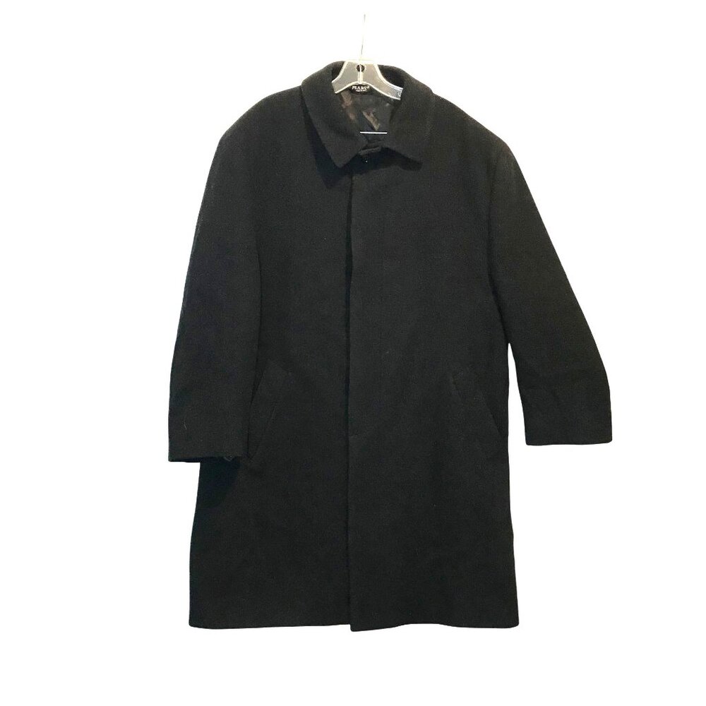Jos A. Bank Mens L (46R) Black Wool Dress Coat Overcoat